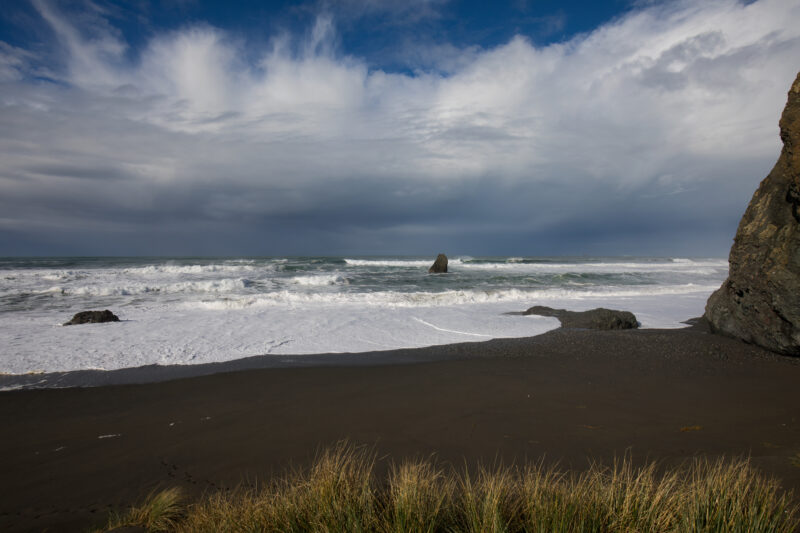 Oregon Coast at Sunset — Beautiful Sunset Scene on the Oregon Cost in the United States. — Beach, Coast, Ocean, Oregon, Sea