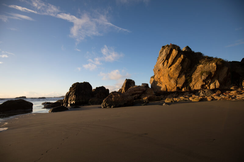 Oregon Coast at Sunset — Beautiful Sunset Scene on the Oregon Cost in the United States. — Beach, Coast, Ocean, Oregon, Sea