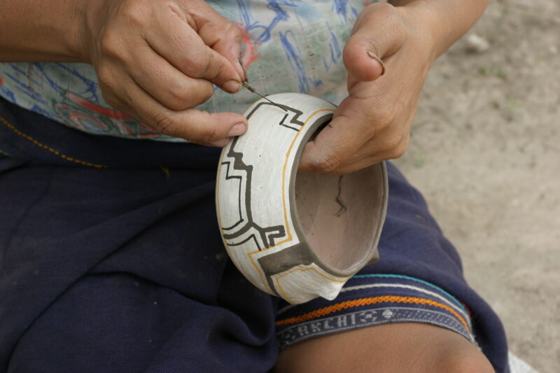 Making a Bowl — Shipibo woman works on crafts that she can sell in the market for incom. — ADRA, Peru, Poverty, Shipibo Indians, Ucayali River