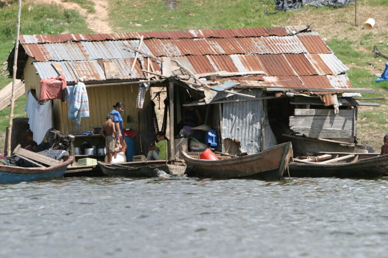 House on the shore — People along the Ucayali River, in the Jungle region of Peru — ADRA, Peru, Poverty, Shipibo Indians, Ucayali River