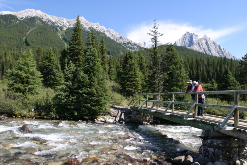 River Scene — Canada, Alberta, Banff National Park, Scenic, Mountians