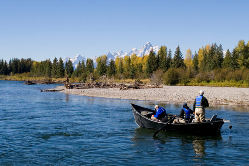 River Scene — United States, Scenic, Wyoming, Teton National Park, tetons