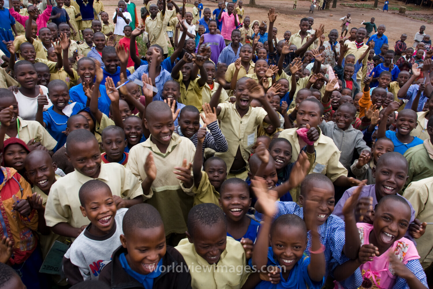 Happy school kids in Rwanda