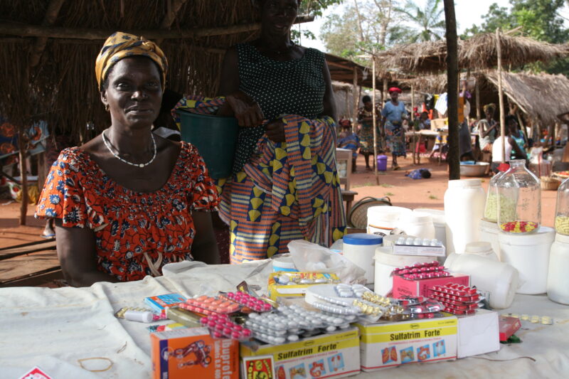 Drugs sold by person in Market — Togo, market, drugs, pills, pharmacuticals