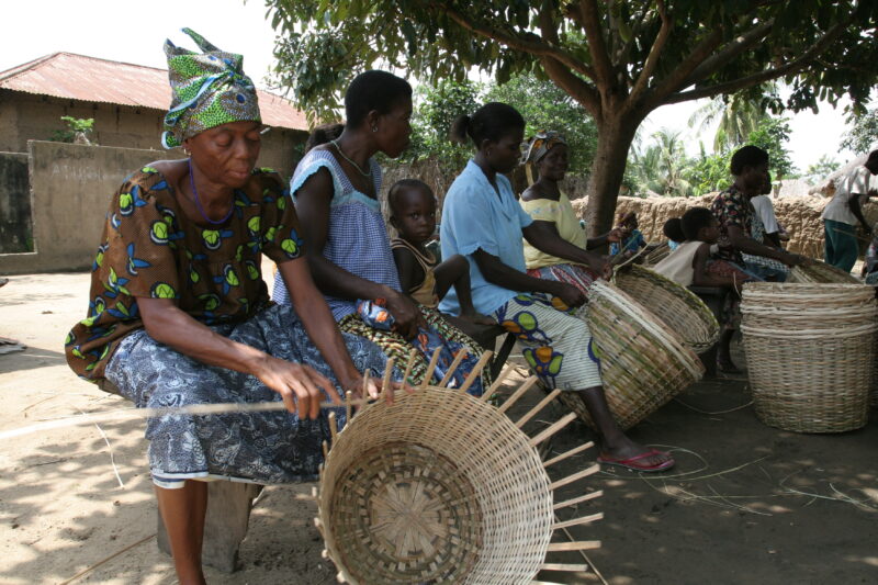 Making Baskets in Togo — People learn how to make baskets to earn income in West Africa — Togo, Africa, West Africa, faces, women