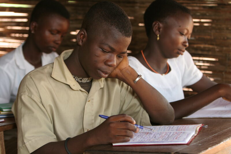 Students in class at a high school in Rural Togo — Togo, Africa, West Africa