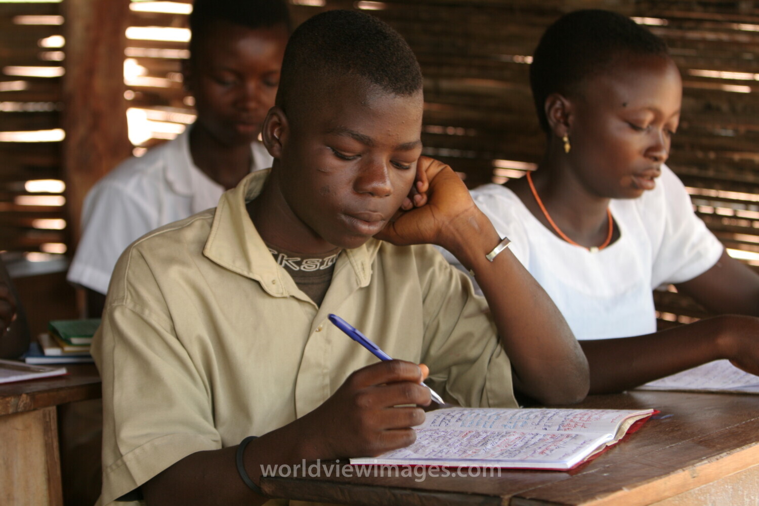 Students in class at a high school in Rural Togo