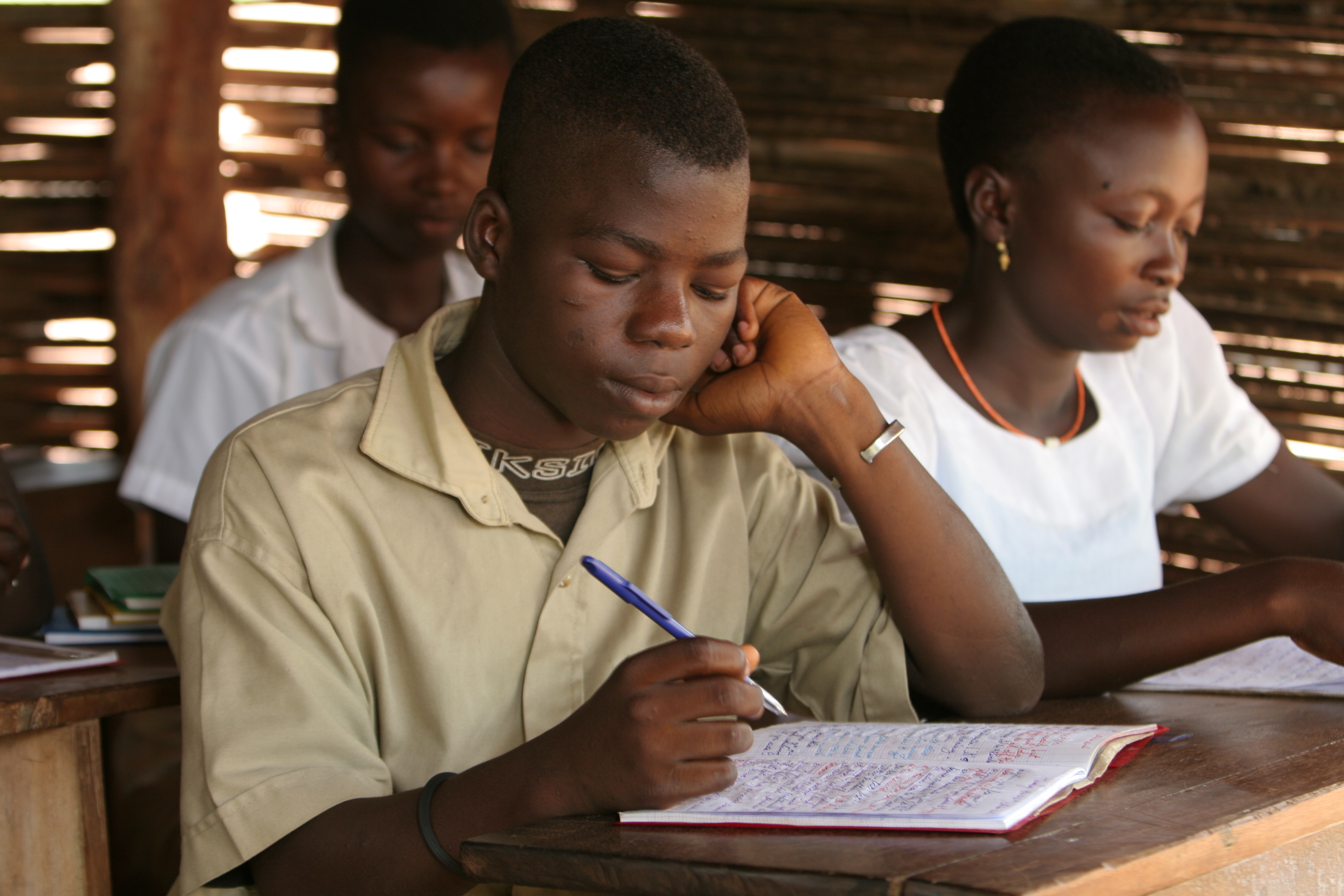 Students in class at a high school in Rural Togo