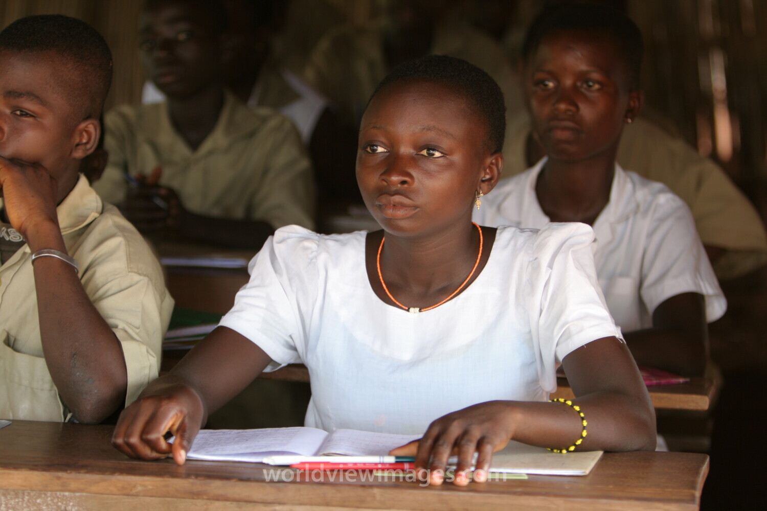 Students in class at a high school in Rural Togo
