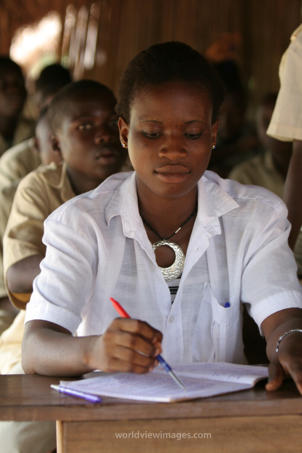 Students in class at a high school in Rural Togo
