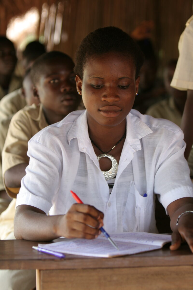Students in class at a high school in Rural Togo — Togo, Africa, West Africa