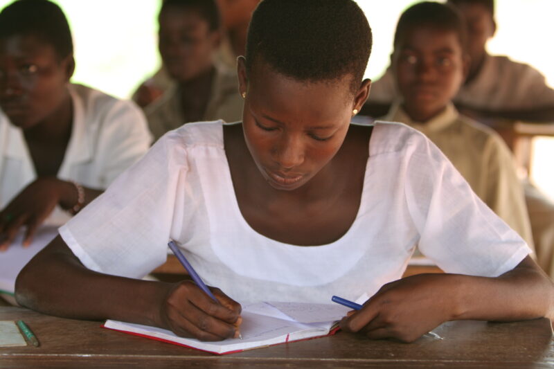 Students in class at a high school in Rural Togo — Togo, Africa, West Africa