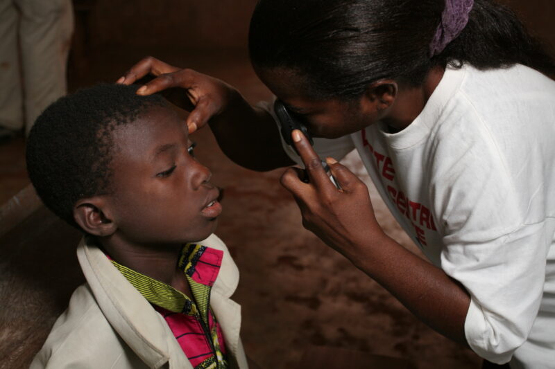 Eye Exams in a Rural village in Togo, Africa — Togo, Africa, West Africa