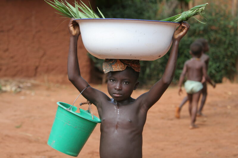 Collecting Water in Togo, Africa — Togo, Africa, West Africa, children, poor