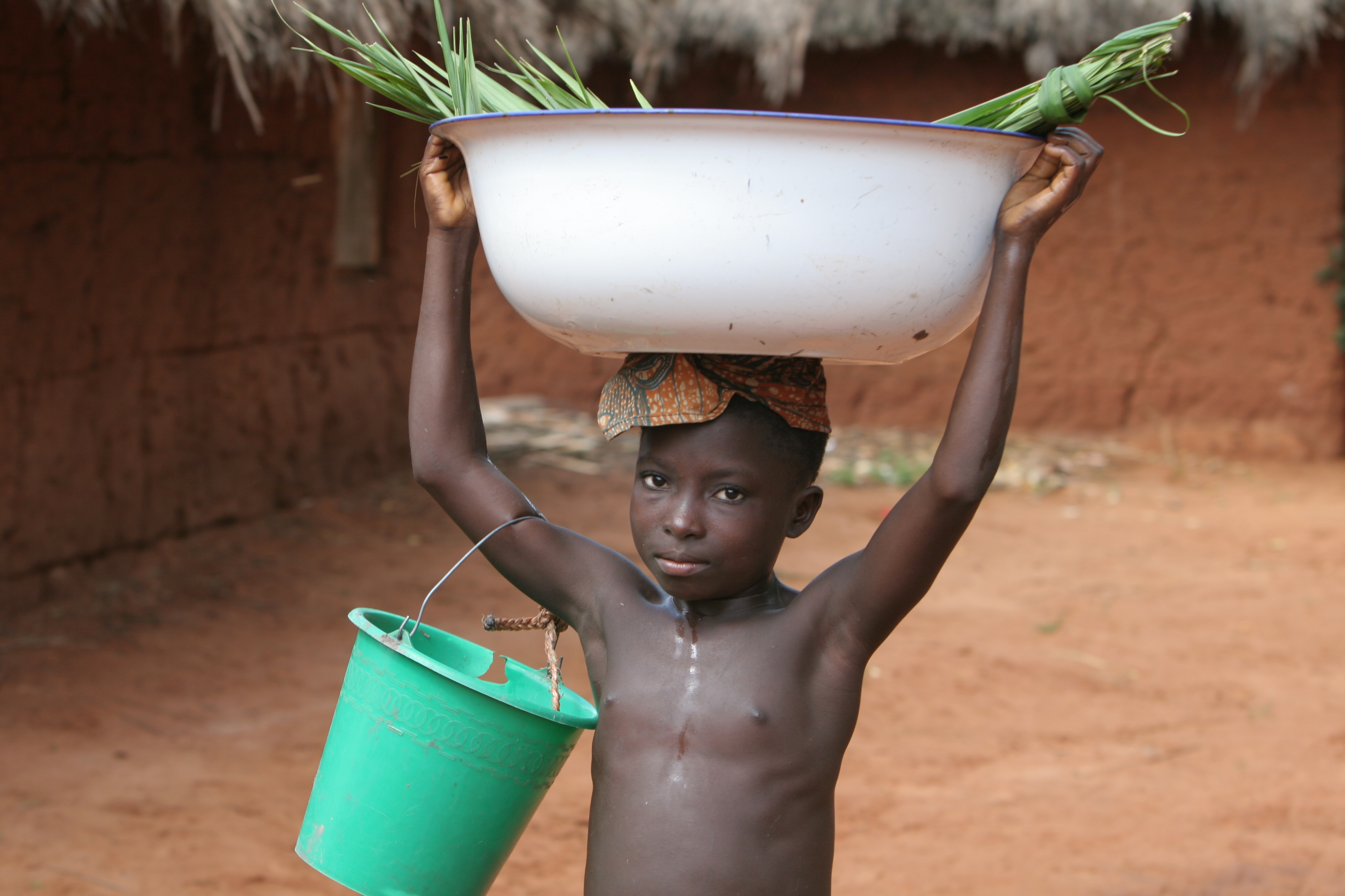 Collecting Water in Togo, Africa