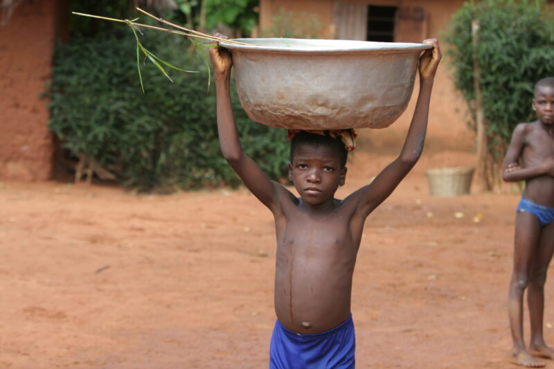 Collecting Water in Togo, Africa — Togo, Africa, West Africa, children, poor