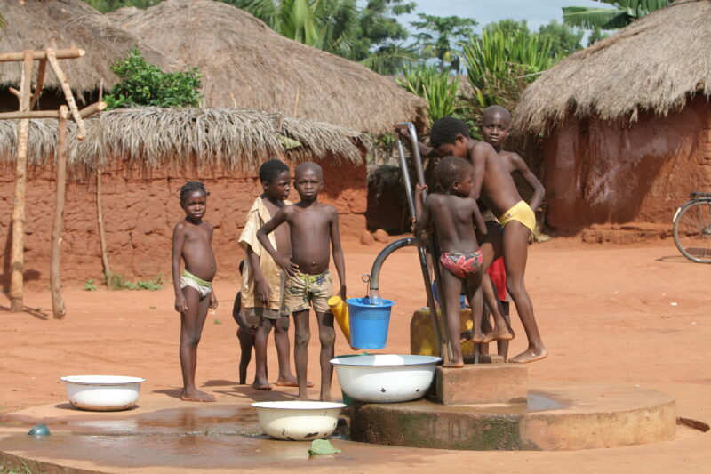 Collecting Water in Togo, Africa — Togo, Africa, West Africa, children, poor