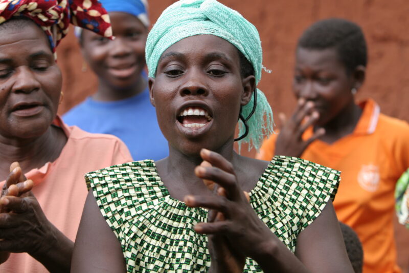 Ladies Sing and Dance in Togo — At a training program, Women sing and dance to show their Joy for learning — Togo, Africa, West Africa, faces, women