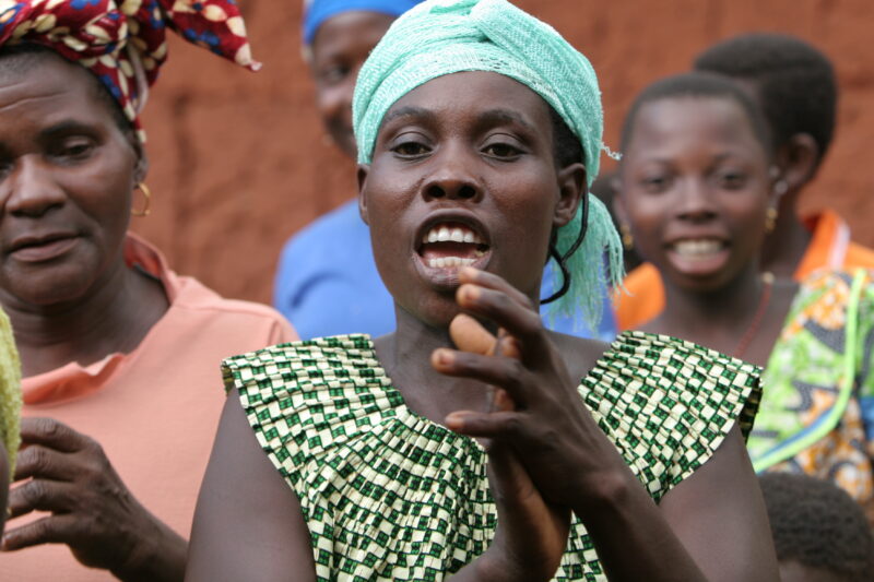 Ladies Sing and Dance in Togo — At a training program, Women sing and dance to show their Joy for learning — Togo, Africa, West Africa, faces, women