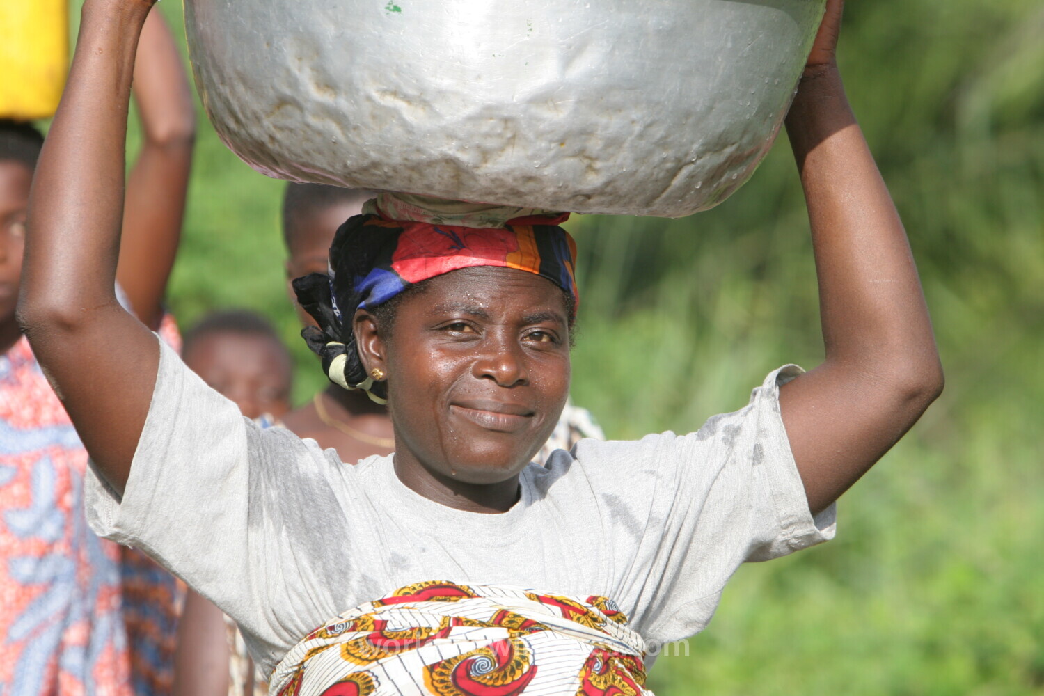 Doing Laundry in the River in Togo