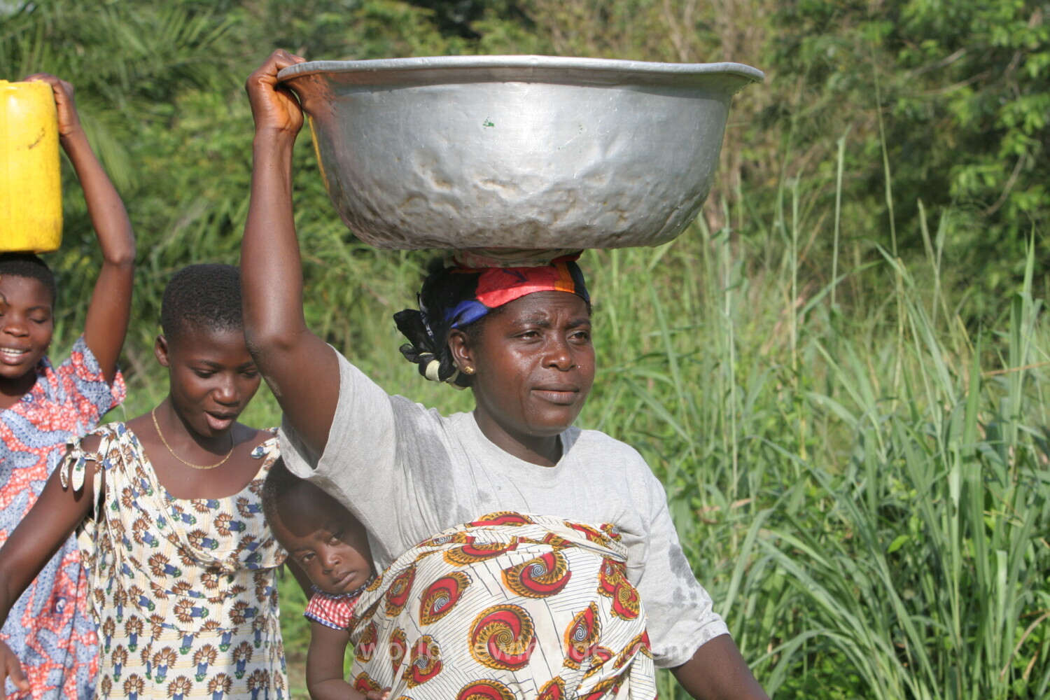 Doing Laundry in the River in Togo