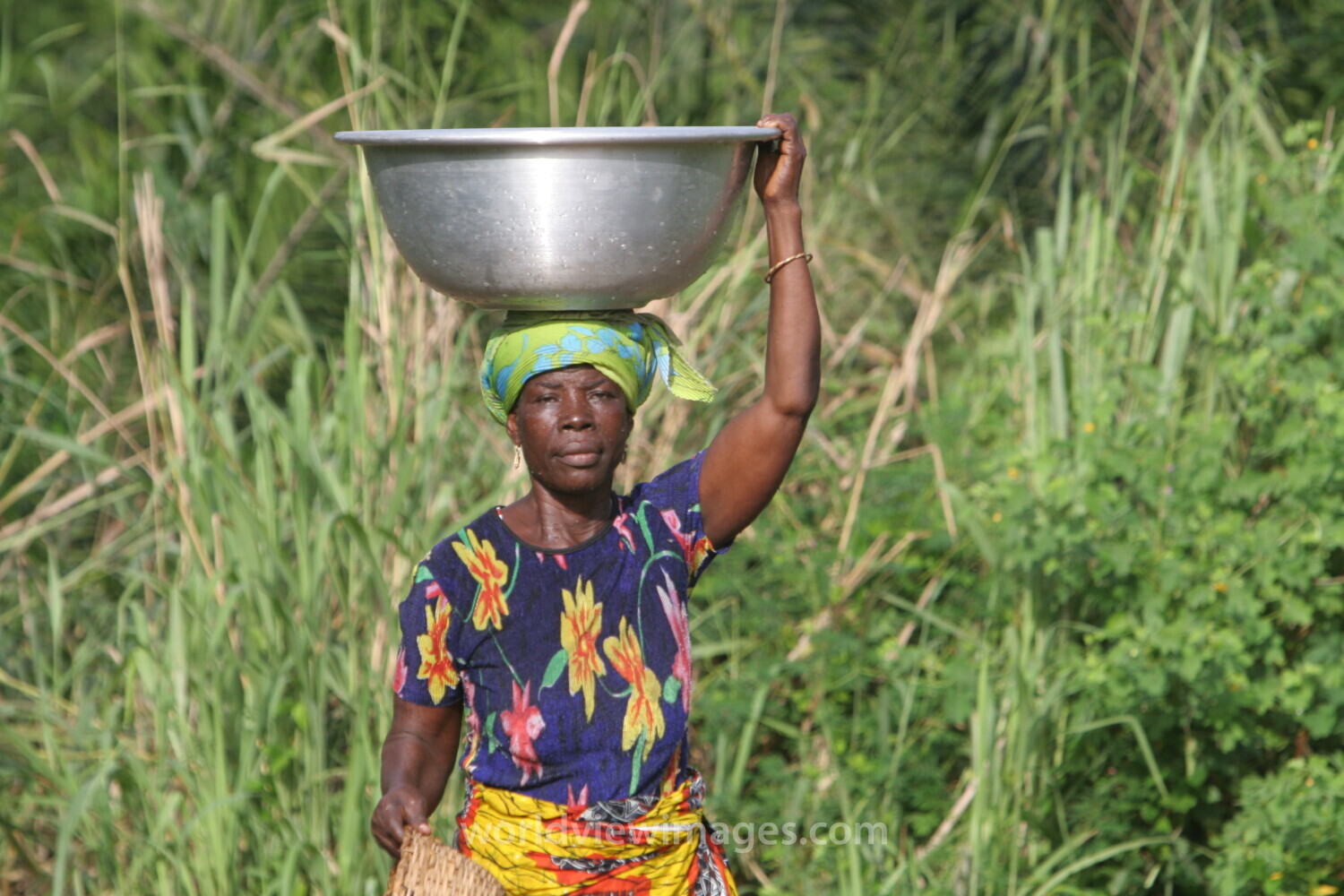 Doing Laundry in the River in Togo