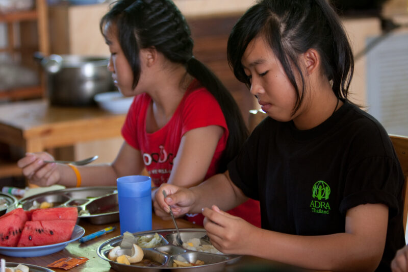 Keeping Girls Safe — Young girls in Thailand vulnerable to exploitation are protected by ADRA in a "Keep Girls Safe" program — Thailand, girls, eating
