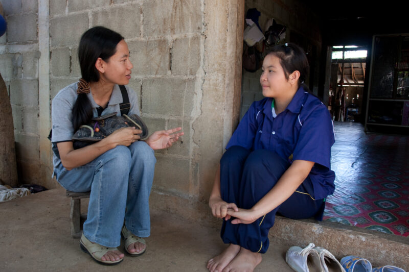 Social Workers visit Girl — ADRA social worker visits girls at rick for human trafficking in Northern Thailand — Thailand, Girl, Social Worker, home visit