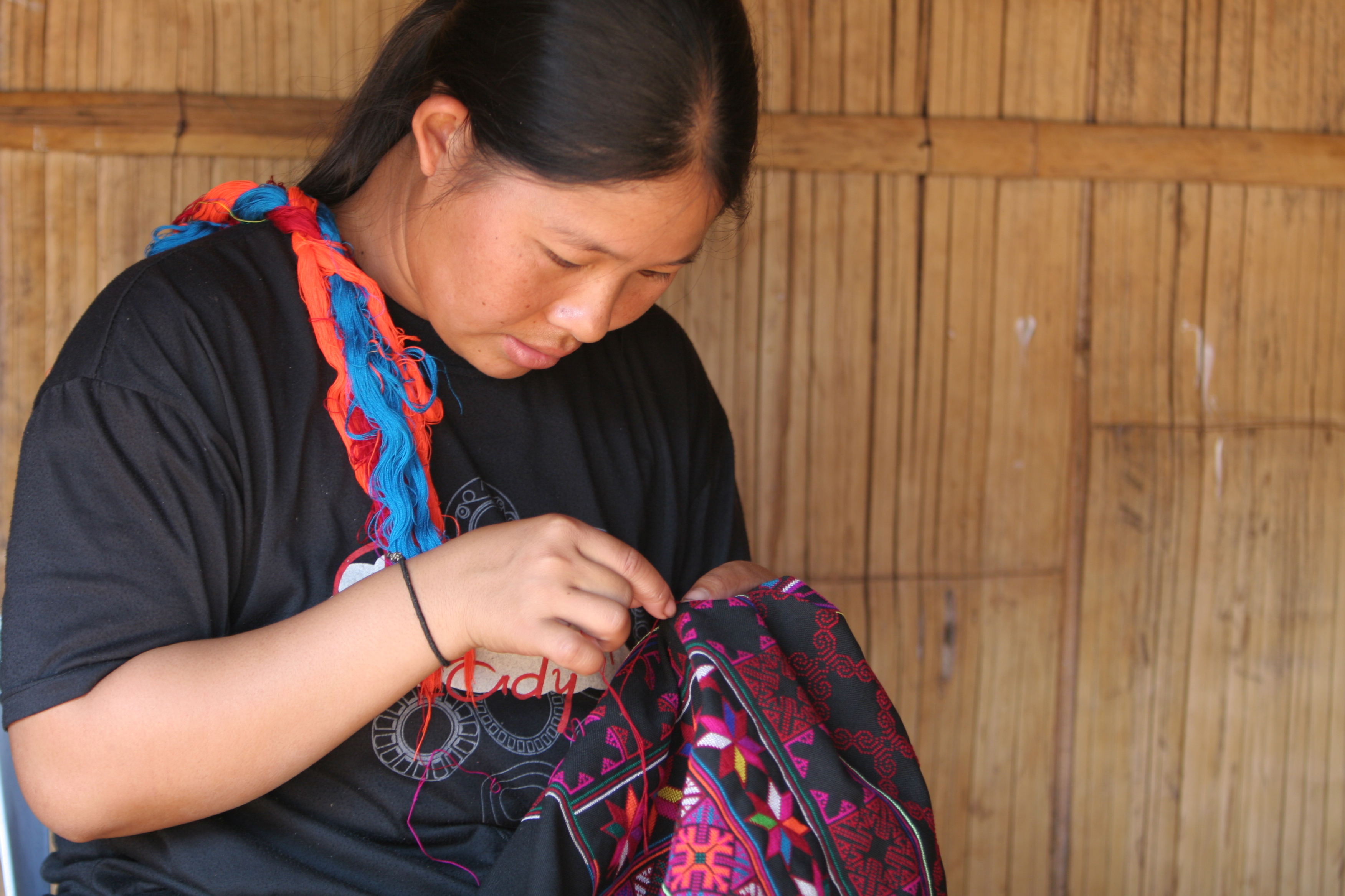 Ethnic Woman does Needlework