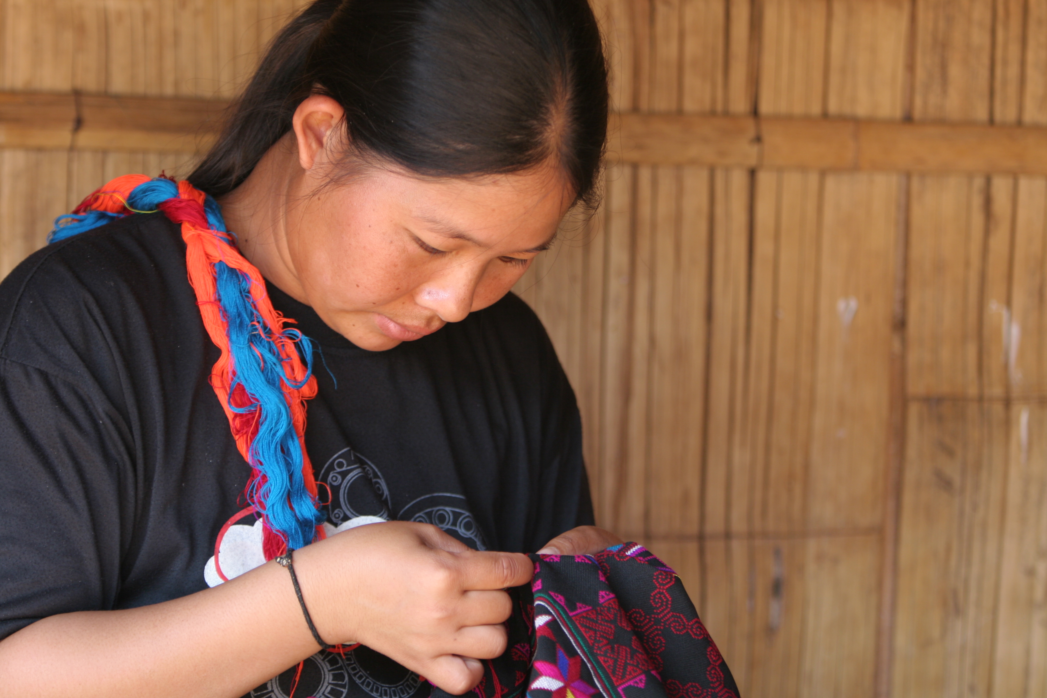 Ethnic Woman does Needlework