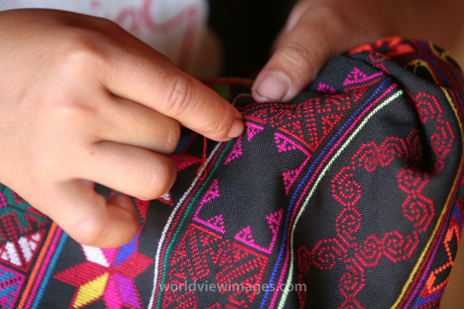 Ethnic Woman does Needlework