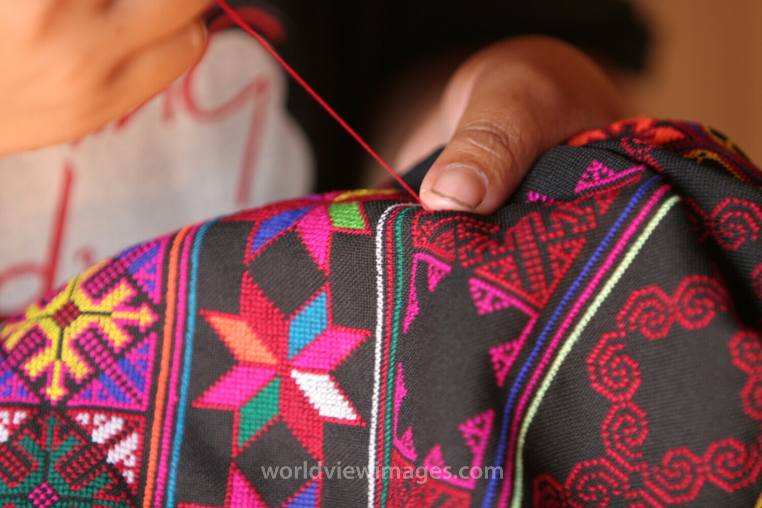 Ethnic Woman does Needlework