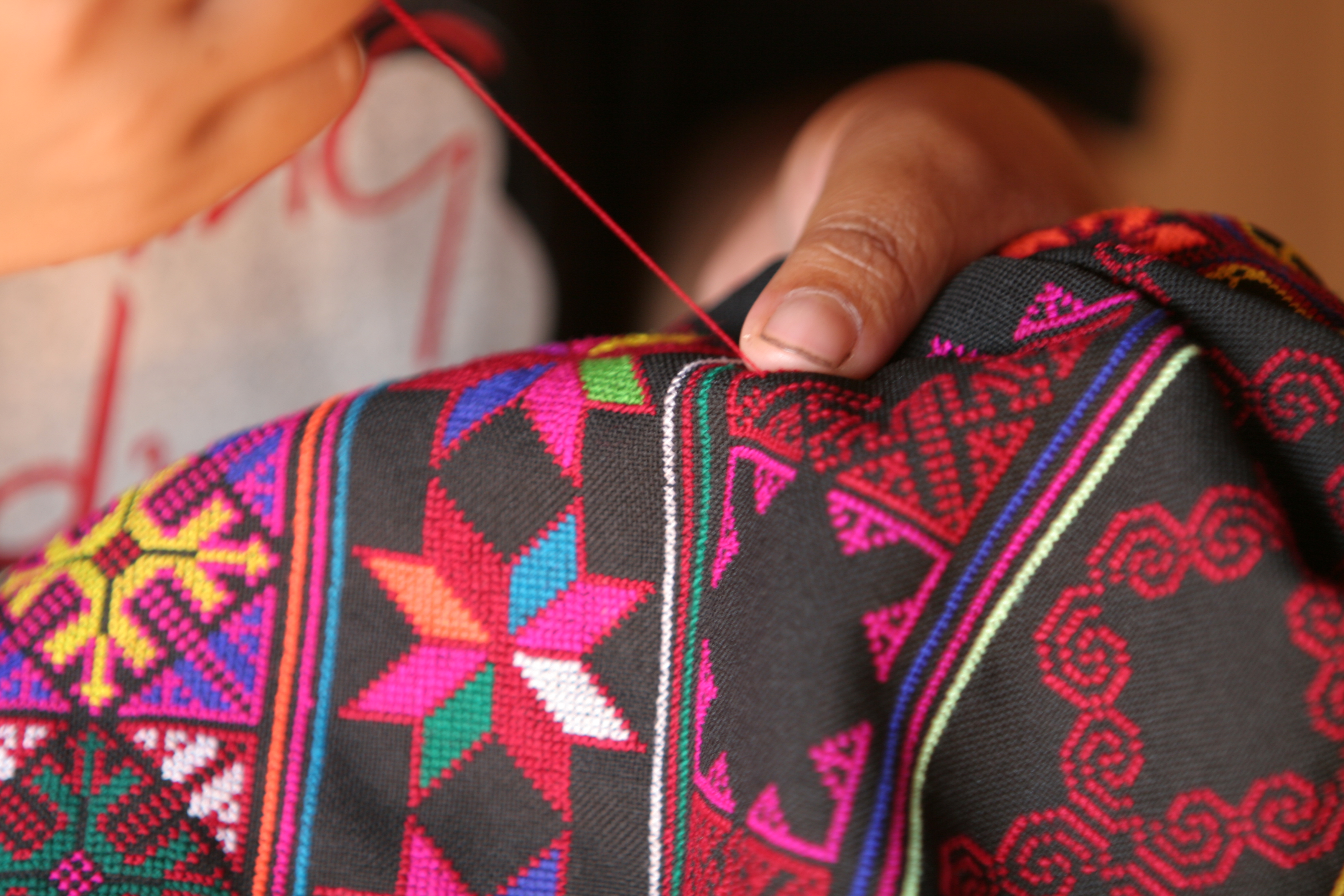 Ethnic Woman does Needlework