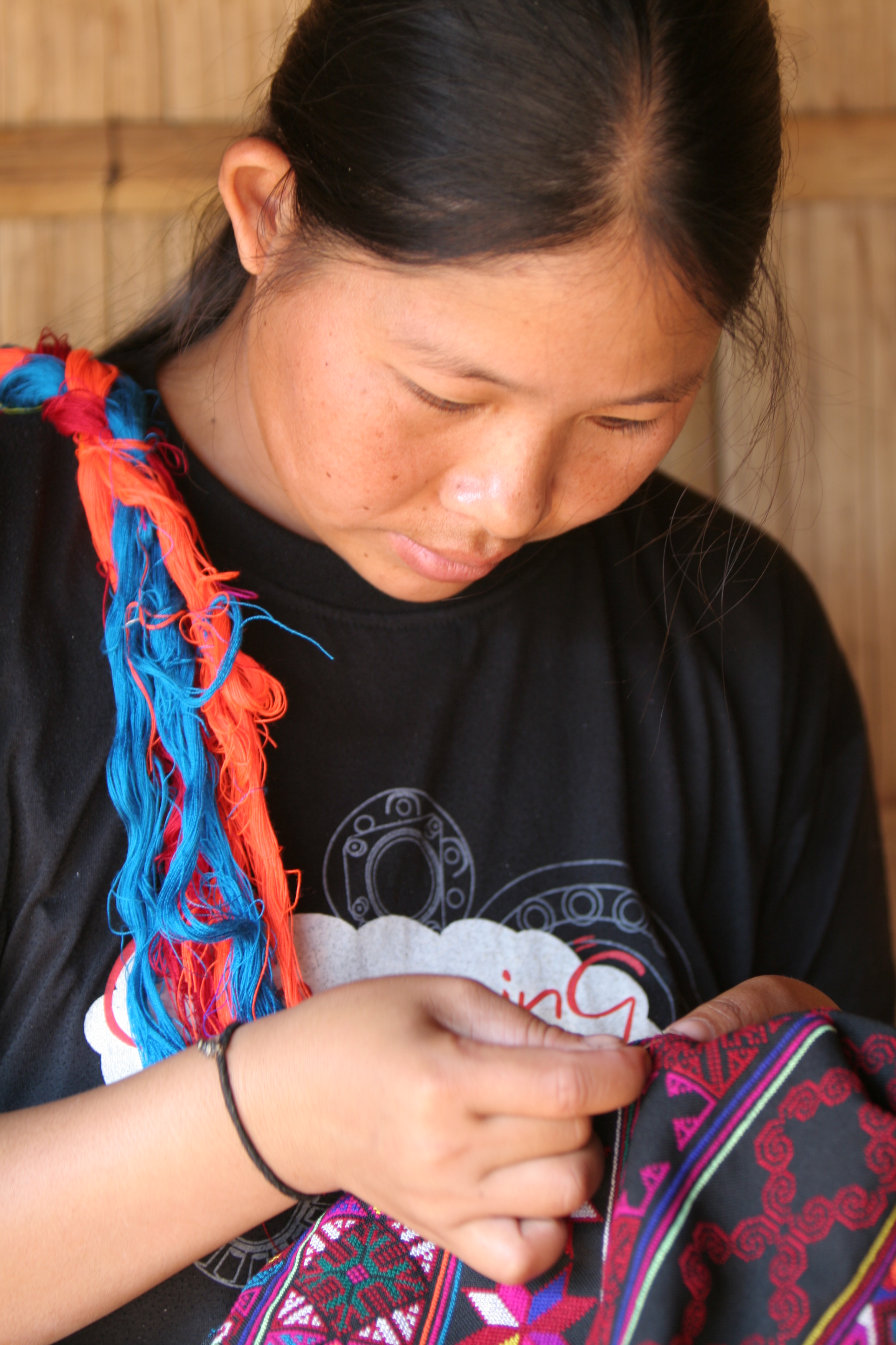 Ethnic Woman does Needlework