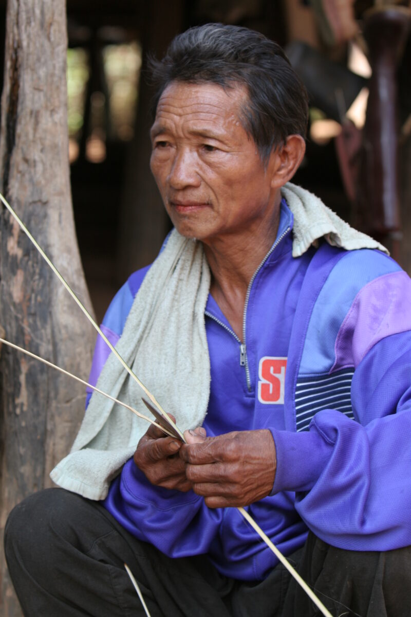Making Baskets — Men make baskets, as a income generating activity, in their village in rural Thailand — Thailand, men, work, working, baskets