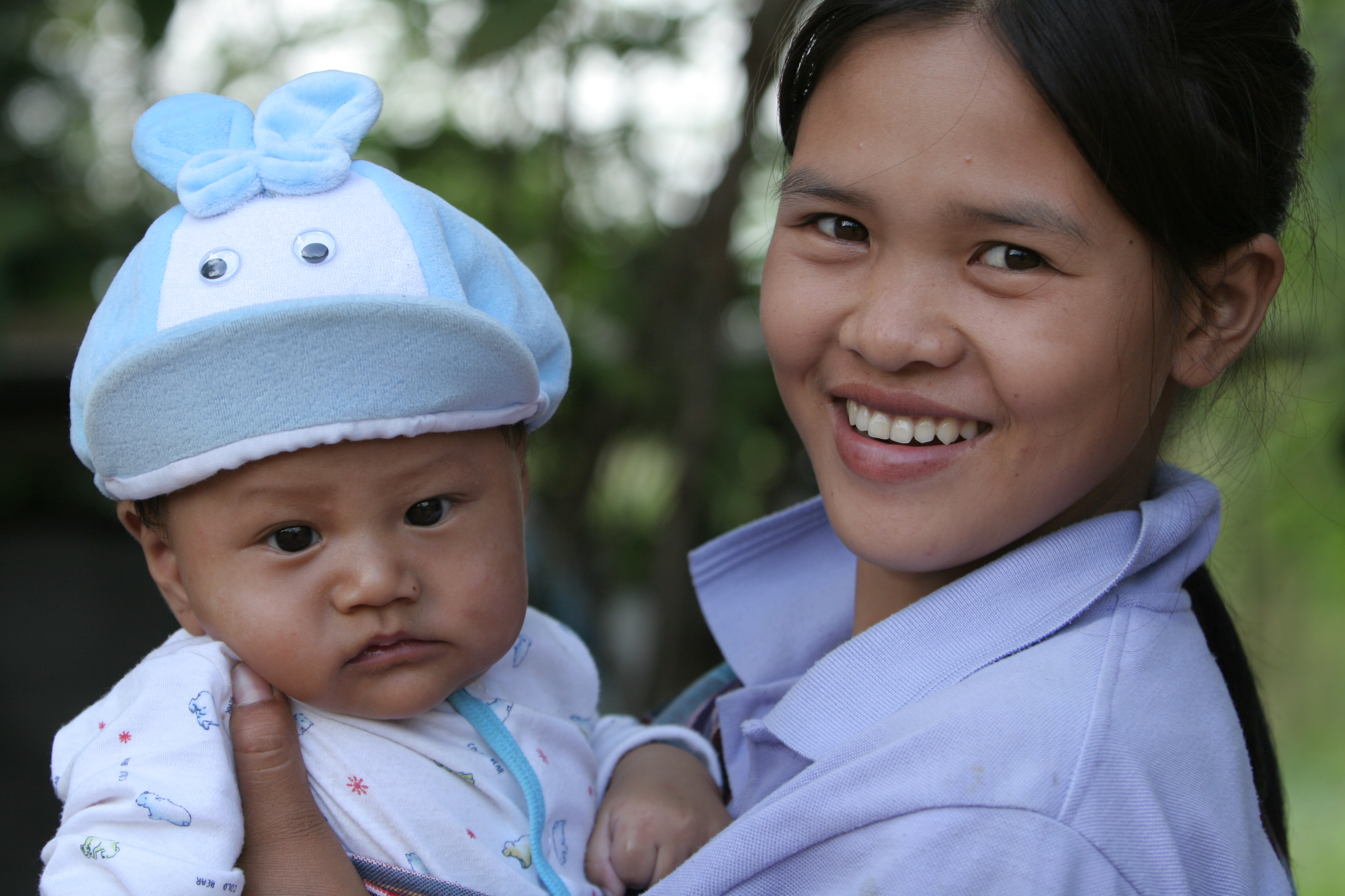 Girl and Baby Sister in Thailand