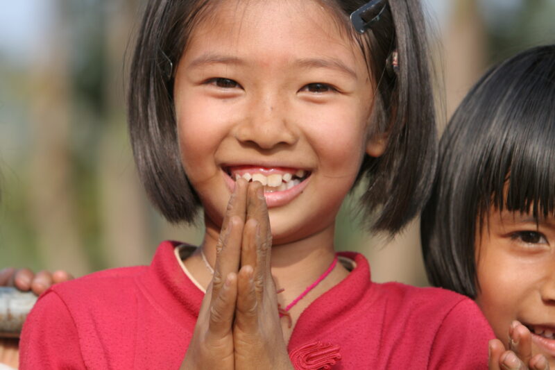 Girl in Thailand — School girls out at recess time at their school in Rural Thailand — Thailand, child, children, girls, smile