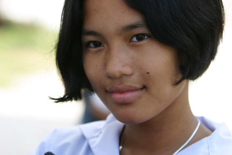 Girl in Thailand — School girls outside their classroom in Phuket, Thailand. — Thailand, girls, faces, Phuket, students
