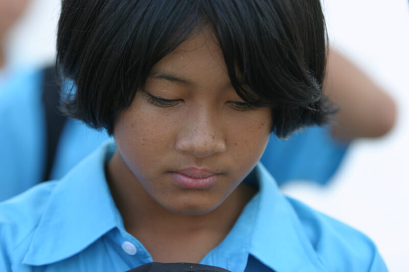 Girl in Thailand — School girls outside their classroom in Phuket, Thailand. — Thailand, girls, faces, Phuket, students