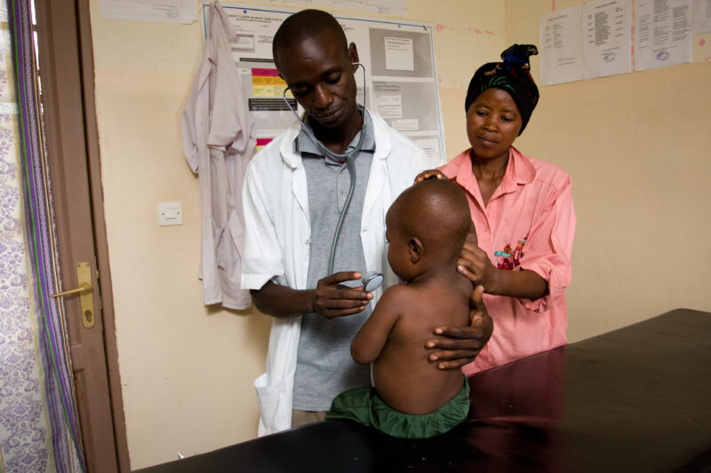 Baby Exam in Rwanda — Baby gets exam at a hospital in Rwanda — Africa, Rwanda, hospital, clinic, doctor