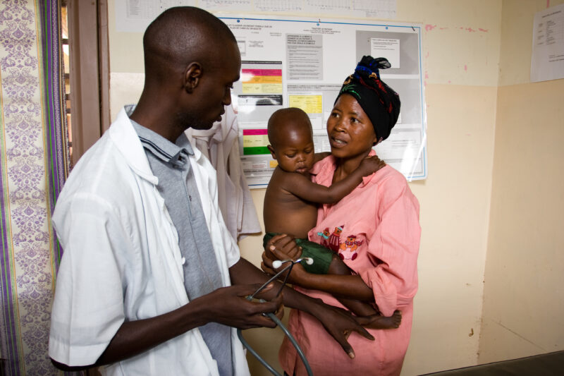 Baby Exam in Rwanda — Baby gets exam at a hospital in Rwanda — Africa, Rwanda, hospital, clinic, doctor