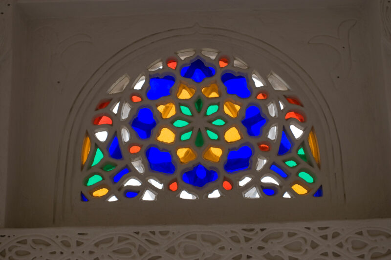 Stained Glass In Yemen — Yahyas Old Summer Palace in Dar Al Hajjar, Wadi Dhar, Yemen, — Yemen, Dar Al Hajjar, Wadi Dhar, Yemen