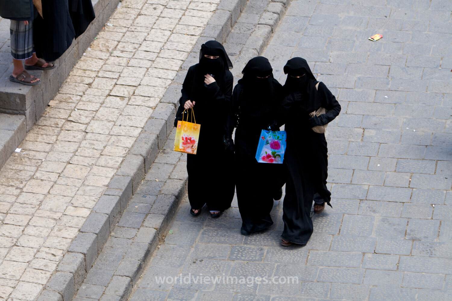 Ladies in Yemen Walk to Market