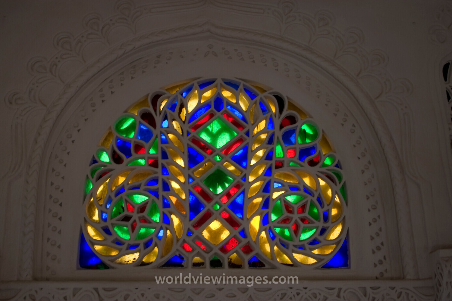 Inside a typical house in Old Sana, Yemen