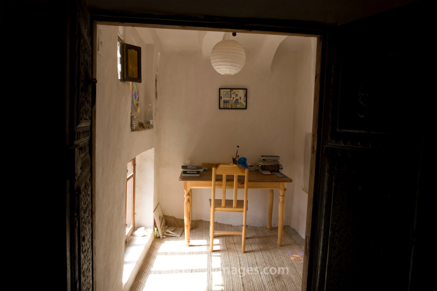 Inside a typical house in Old Sana, Yemen