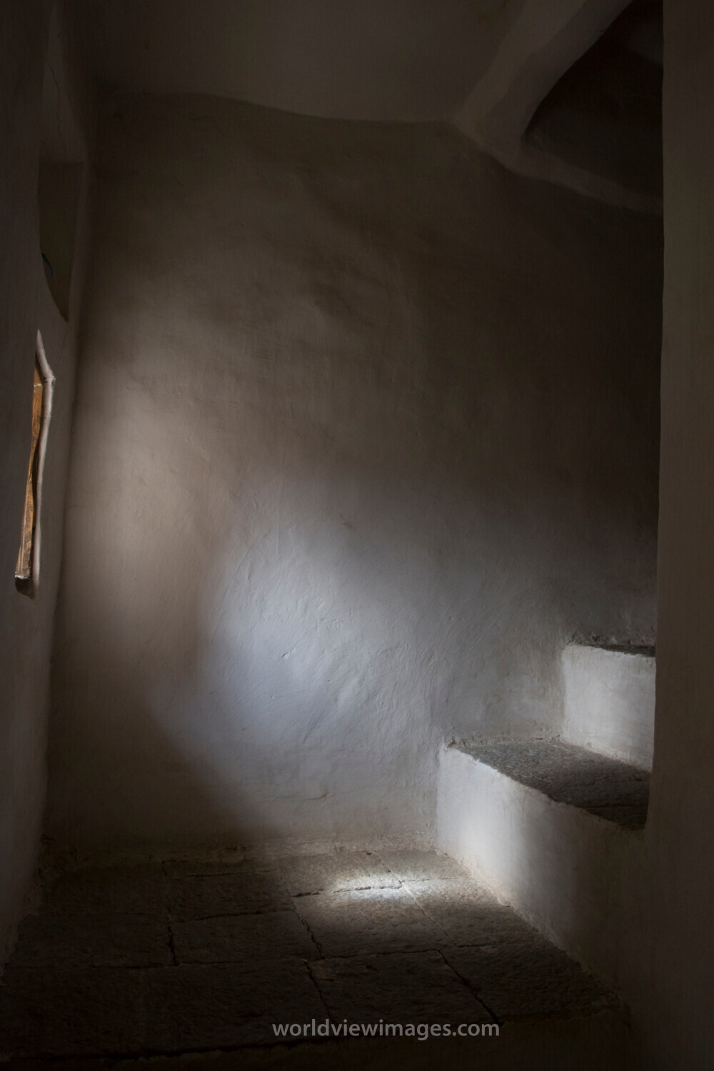 Inside a typical house in Old Sana, Yemen