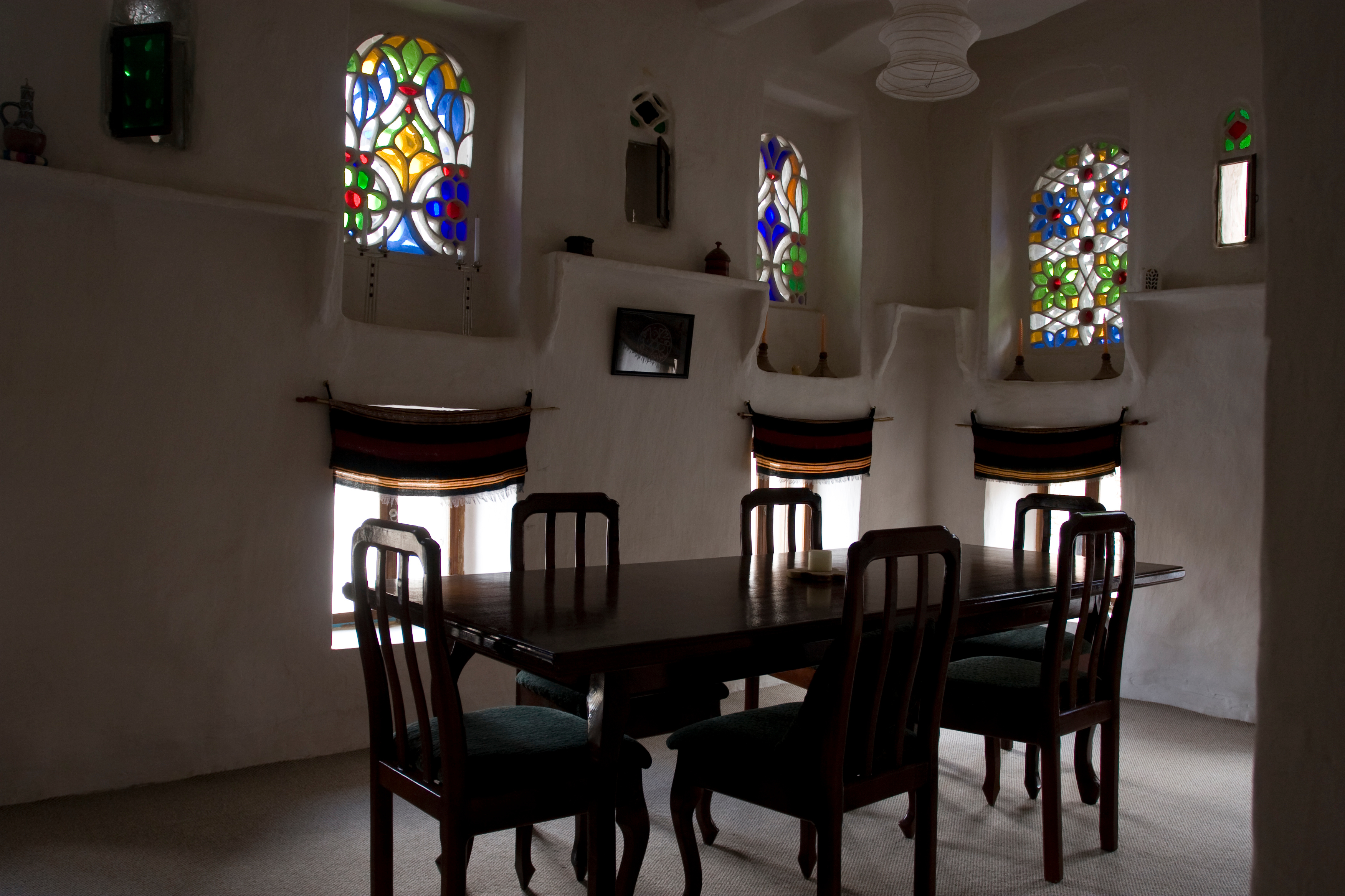 Inside a typical house in Old Sana, Yemen