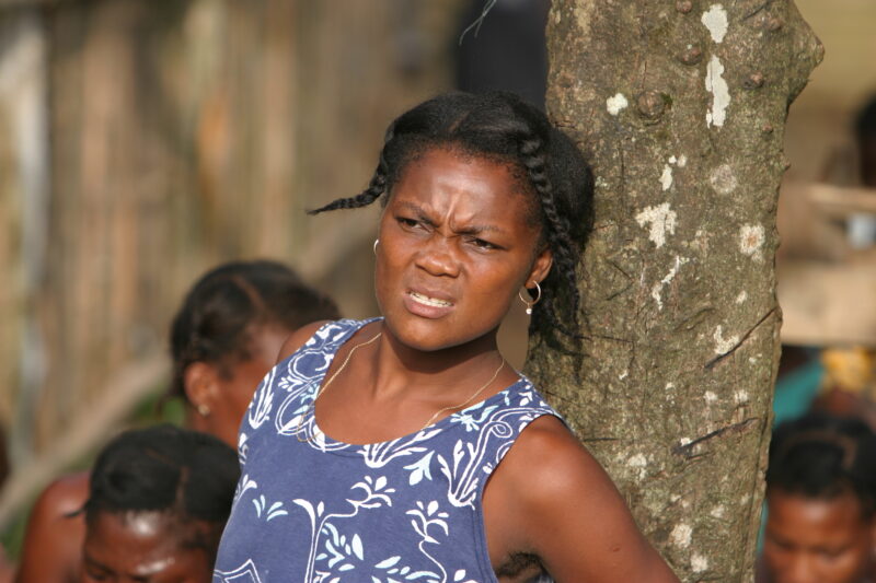 Woman in Sao Tome — Listening to a Health and Wellness seminar held in their village by ADRA — Sao Tome, Africa, Women, woman, people