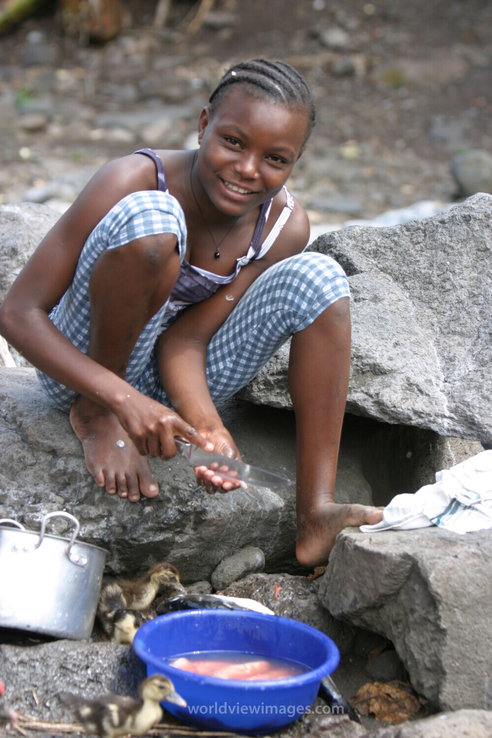Cleaning Fish in Sao Tome