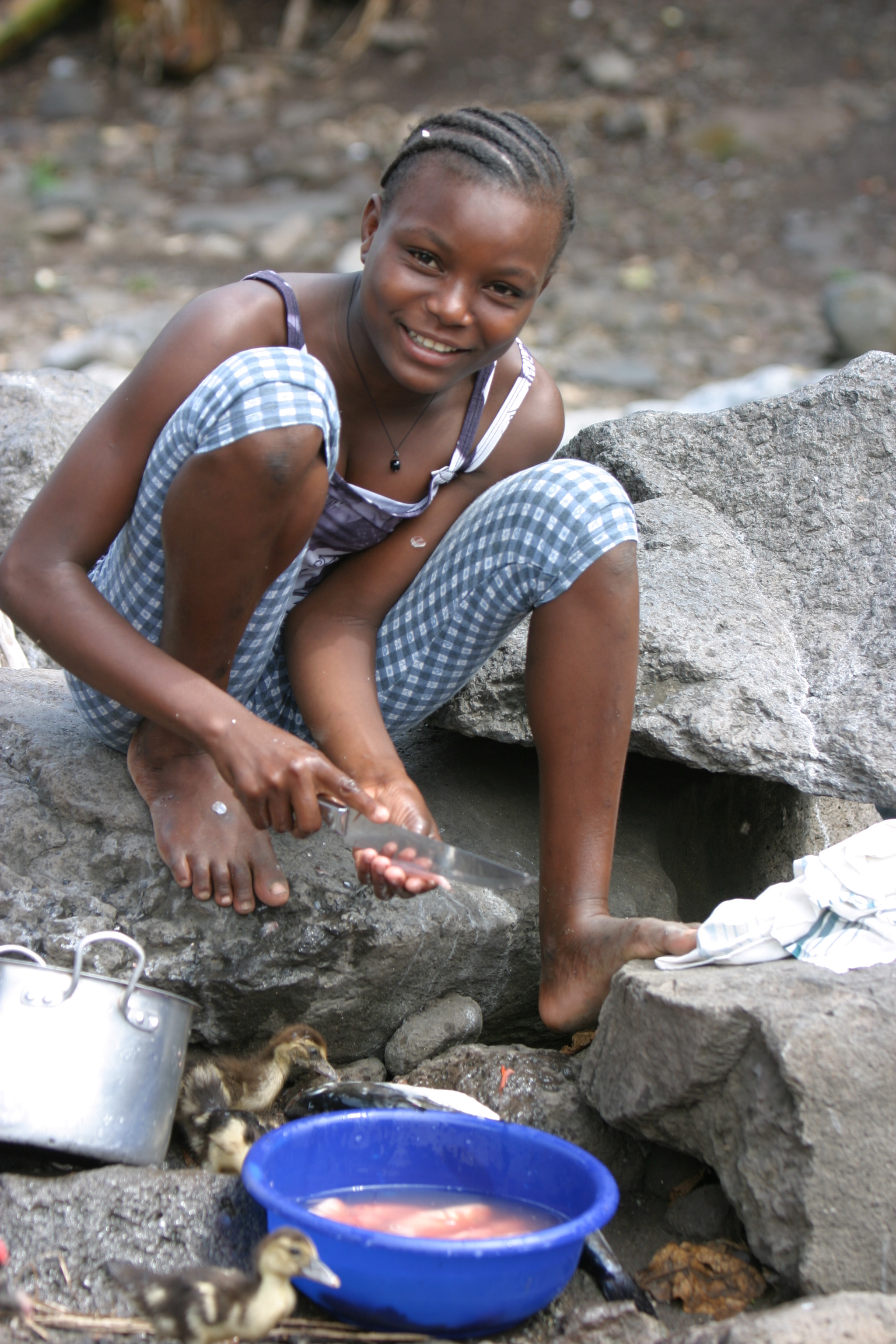 Cleaning Fish in Sao Tome